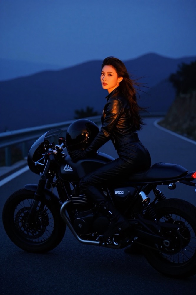 Rider on a motorcycle